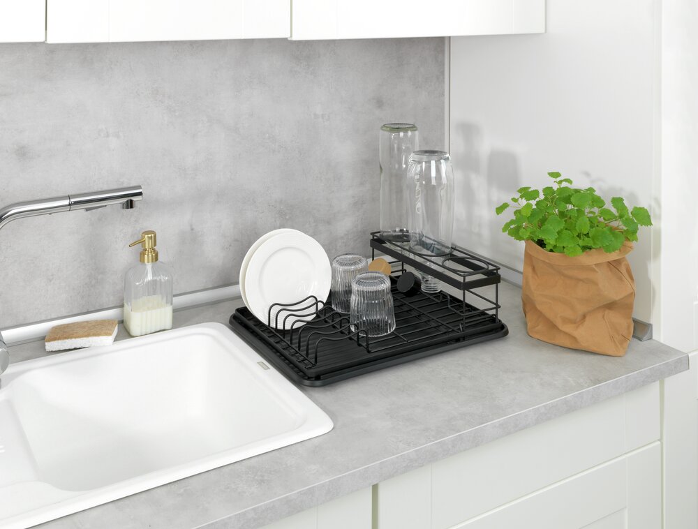 Geschirrabtropfer mit Flaschenhalter Mod. Amy  flexibel abnehmbare Komponenten