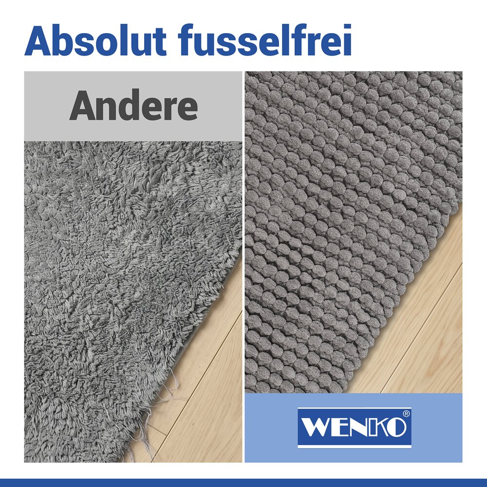 Tapis de bain Mod. Solivo gris, 50 x 80 cm  antidérapant et lavable à 30 °C