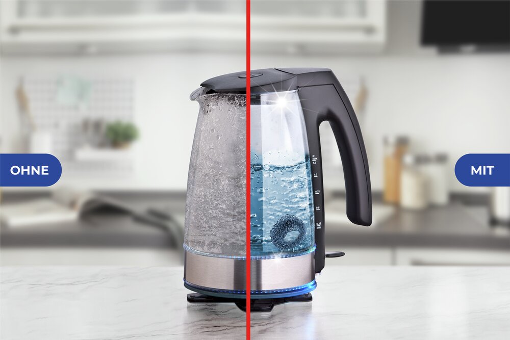 Collecteur de calcaire Mod. Hexi, set de 2, argent, acier inoxydable, 4x2 cm  sans produits chimiques, nettoyage facile