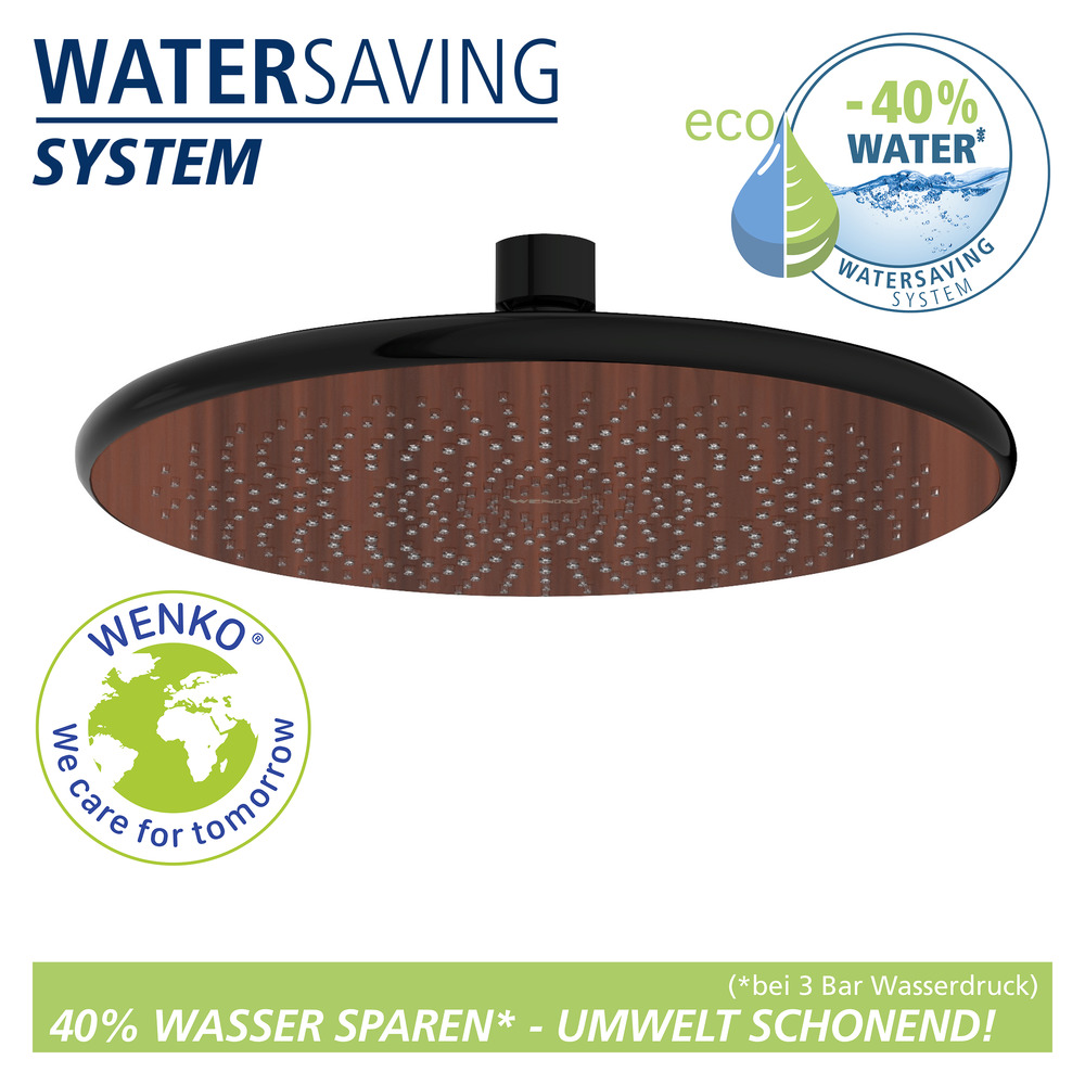 Regenduschkopf Watersaving Wood  Ø 22,5 cm