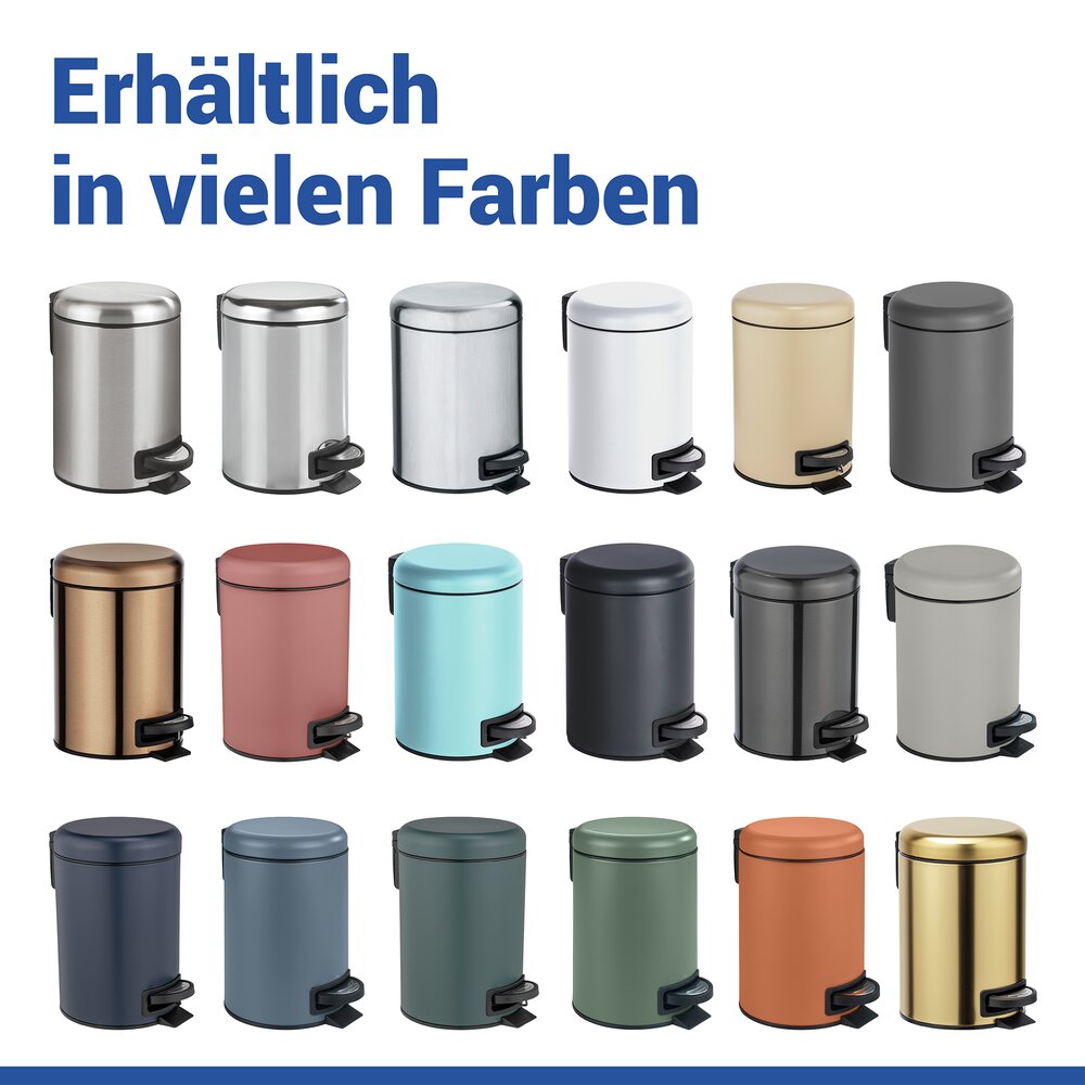 Kosmetik Treteimer Mod. Leman Easy-Close Edelstahl 3L  mit herausnehmbarem Einsatz