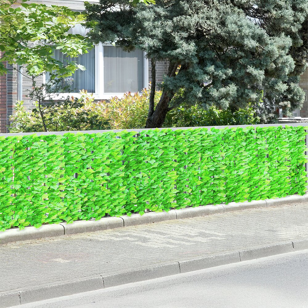 Sichtschutz Efeu 3x1m, hellgrün, Kunststoff, hängend  künstlicher Efeu, inklusive kabelbinder