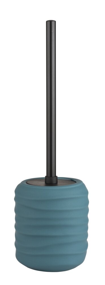 Garniture WC Mod. Illana, pétrole, céramique, silicone, inox, Ø8,5x38,5 cm  avec revêtement soft-touch
