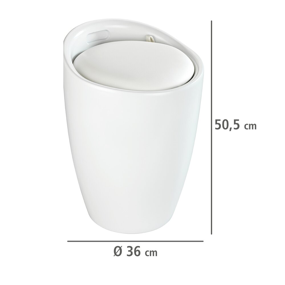 Candy White matte kruk, met waszak
