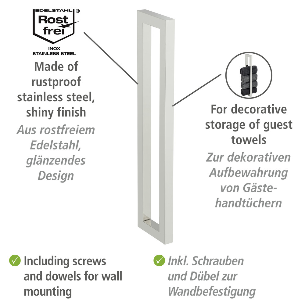 Edelstahl Handtuchhalter Mod. Reitani  aus rostfreiem Edelstahl