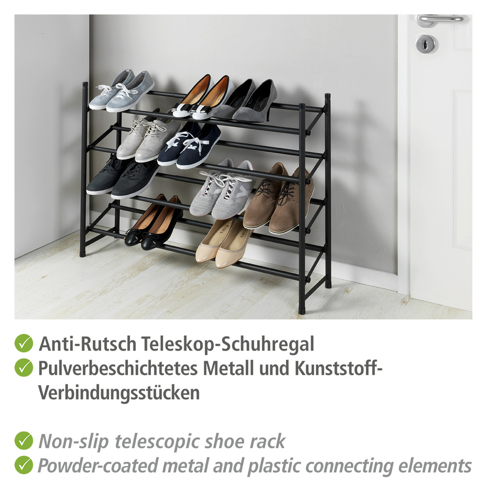 Anti-Rutsch-Schuhregal Mod. Hero ausziehbar  aus pulverbeschichtetem Metall