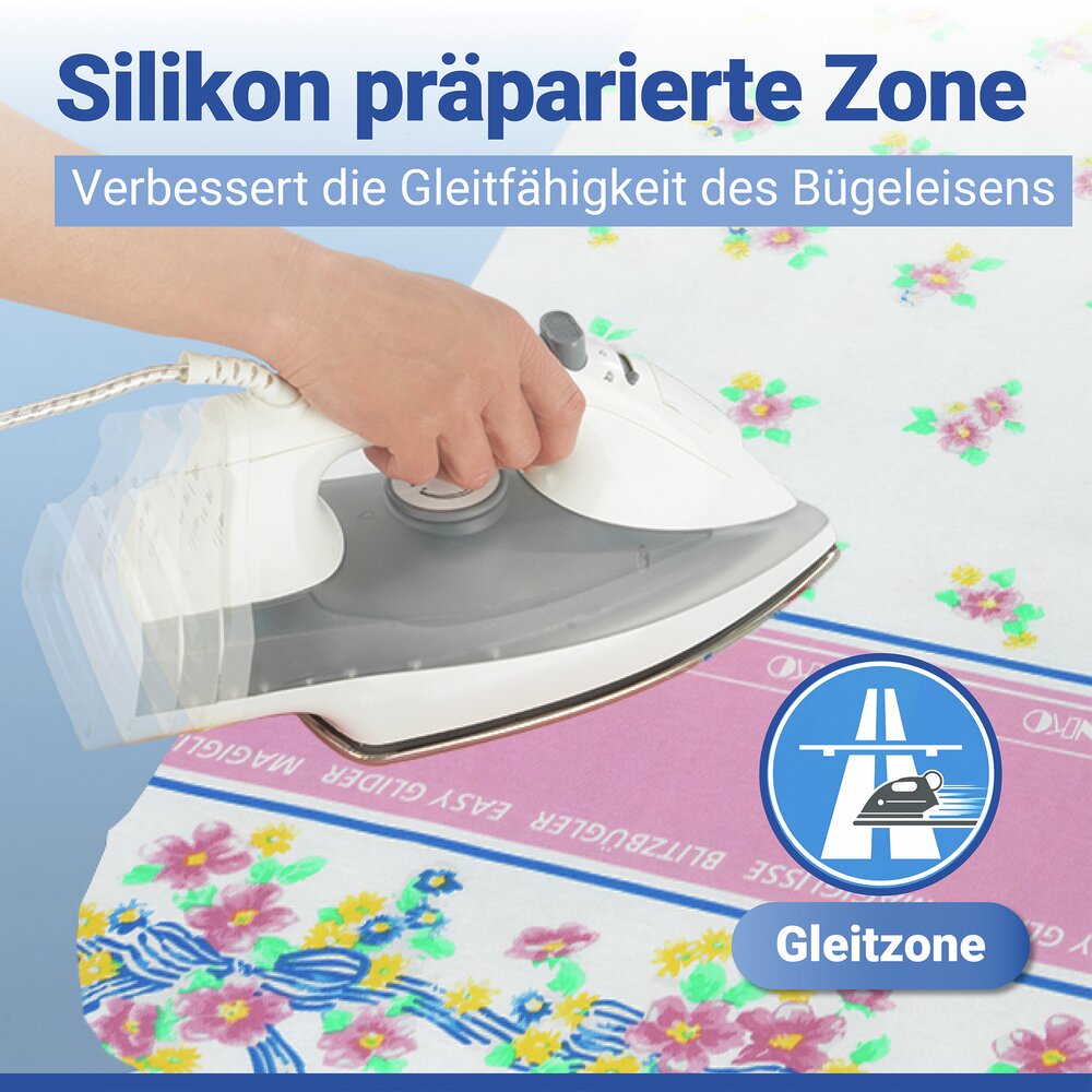 Bügelbrettbezug Mod. Blitzbügler M  passend bis 127 x 45 cm, bis zu 60 % Zeitersparnis
