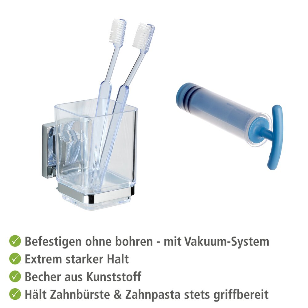 Vacuum-Loc® tandenborsteltrommel Quadro roestvrij staal