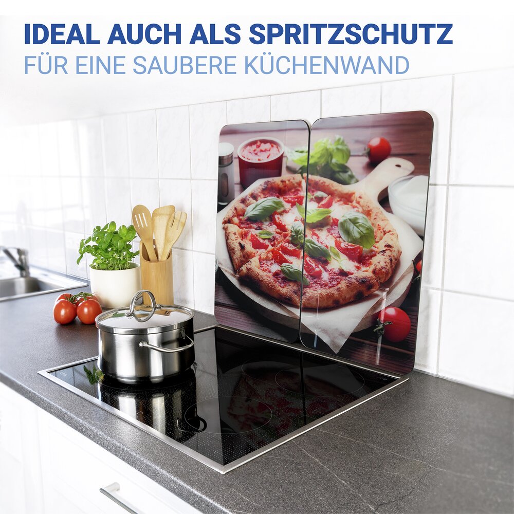 Herdabdeckplatte Universal Mod. Pizza, 2er Set  für alle Herdarten geeignet