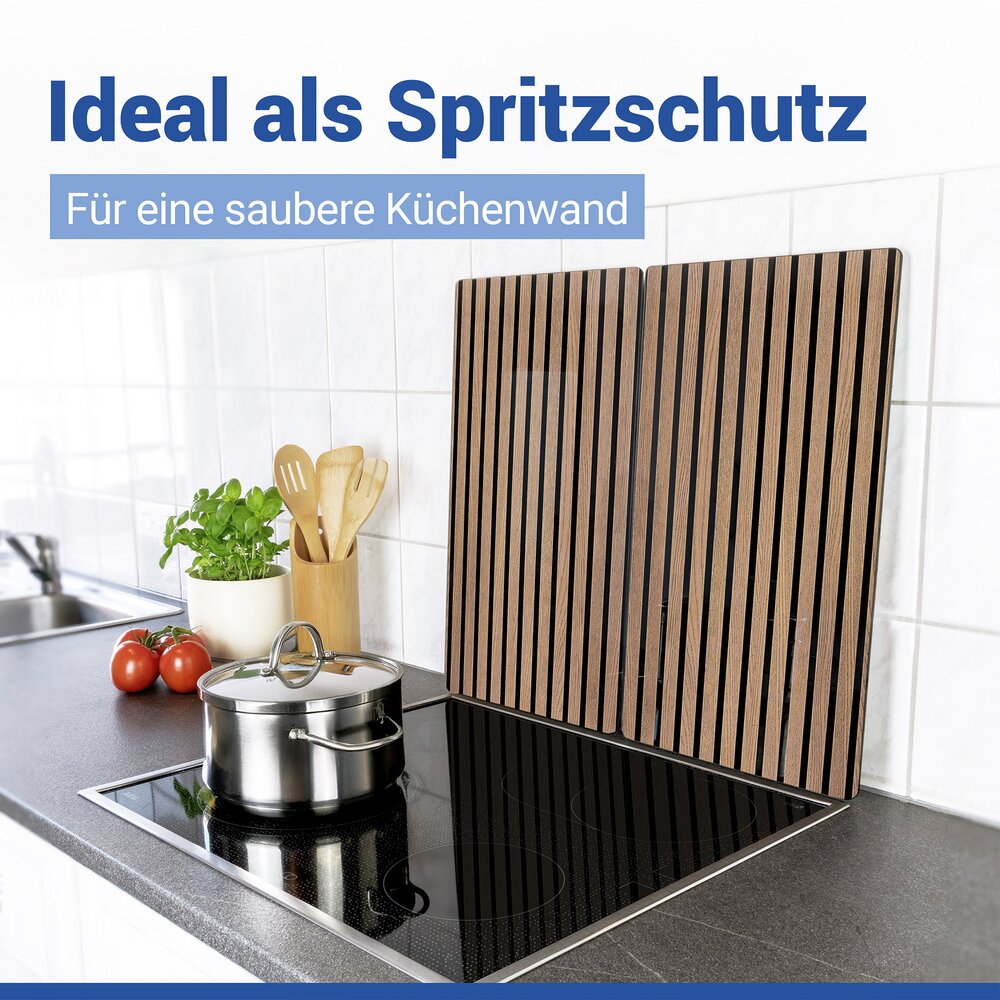 Fornuis Afdekplaten Mod. Hout, set van 2