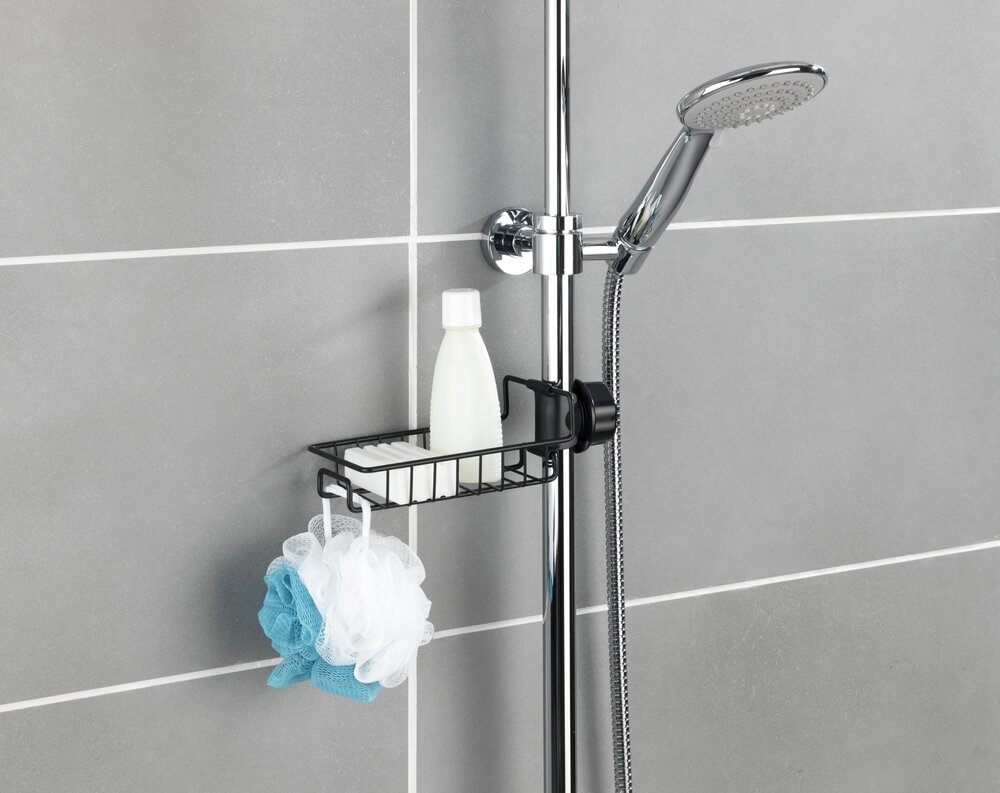 Porte Eponge Robinet, Porte éponge à fixer au robinet du lavabo ou de l'évier, Acier Noir  en acier inoxydable