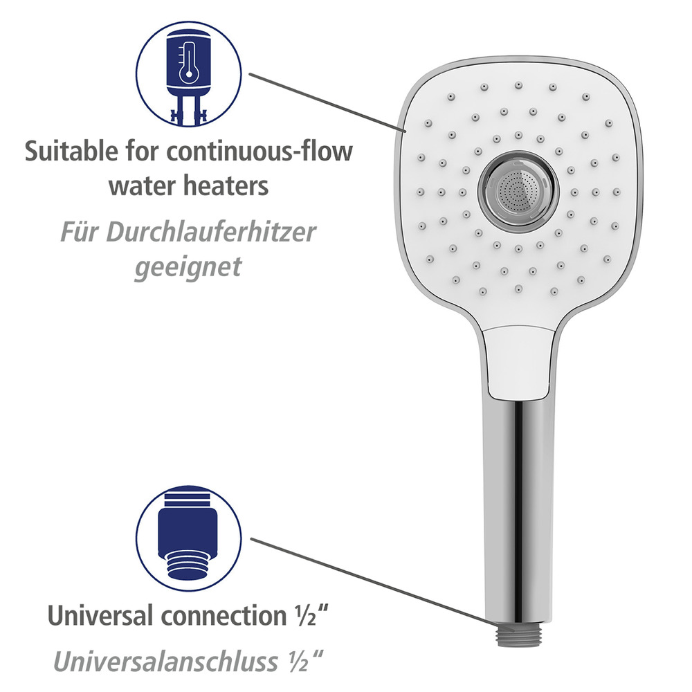 Duschkopf PowerBoost Chrom/Weiß  Ø 12 cm