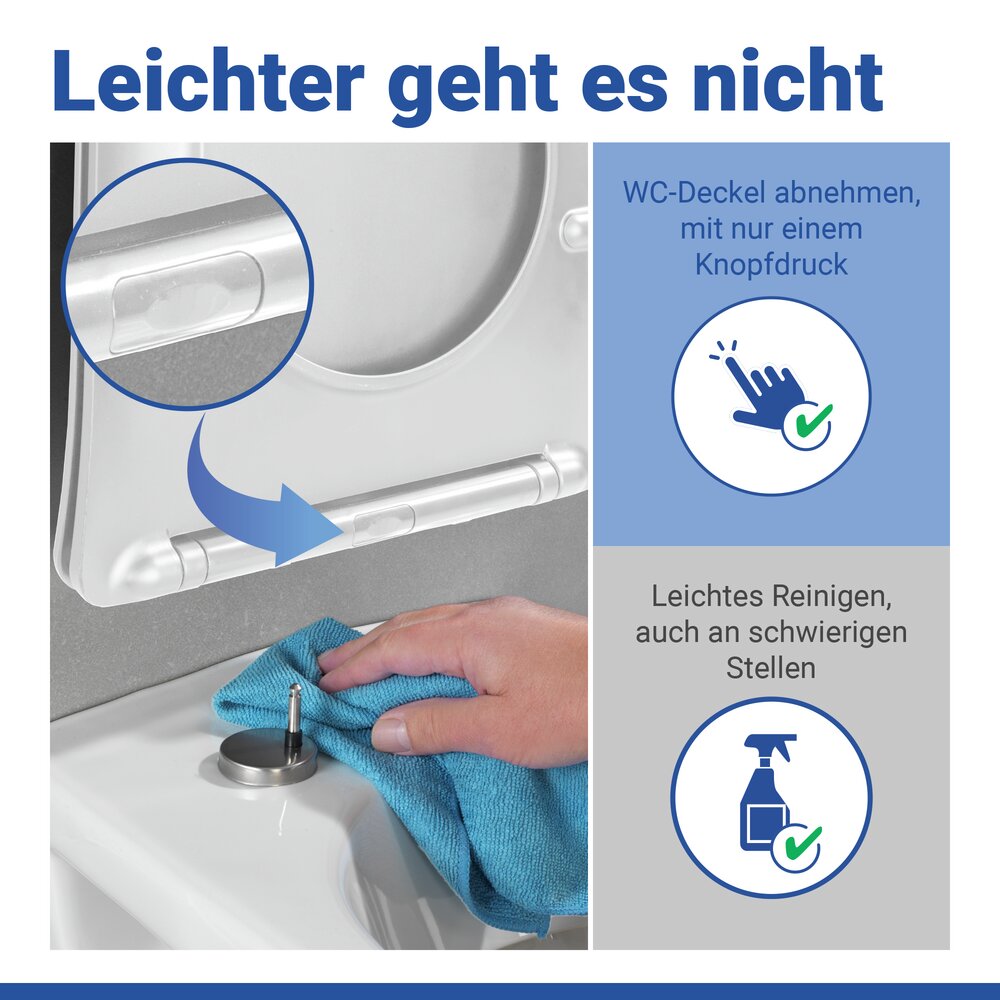 WC Sitz Mod. Galati Weiß matt  Toilettendeckel in D-Form mit Absenkautomatik