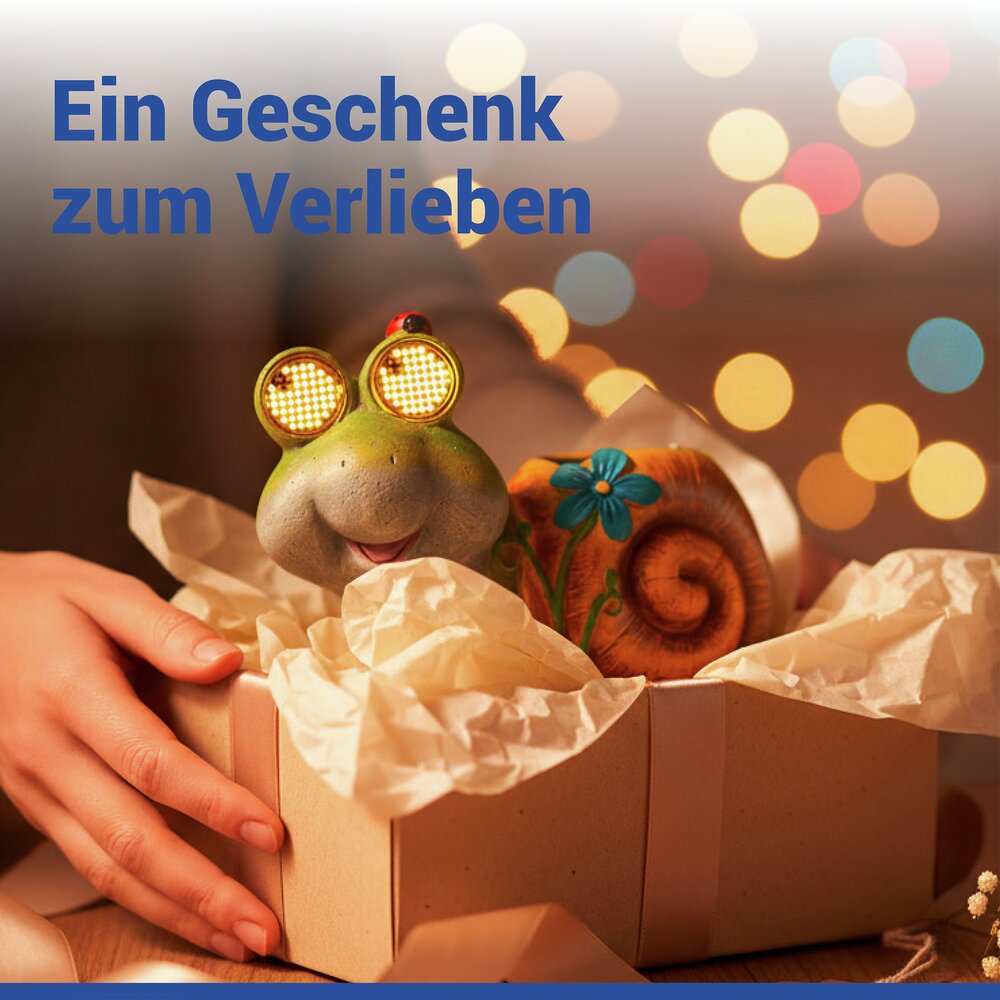 LED Gartenfigur Schnecke Mod. Blinky Eyes  solarbetriebene Gartendekoration mit leuchtenden Augen