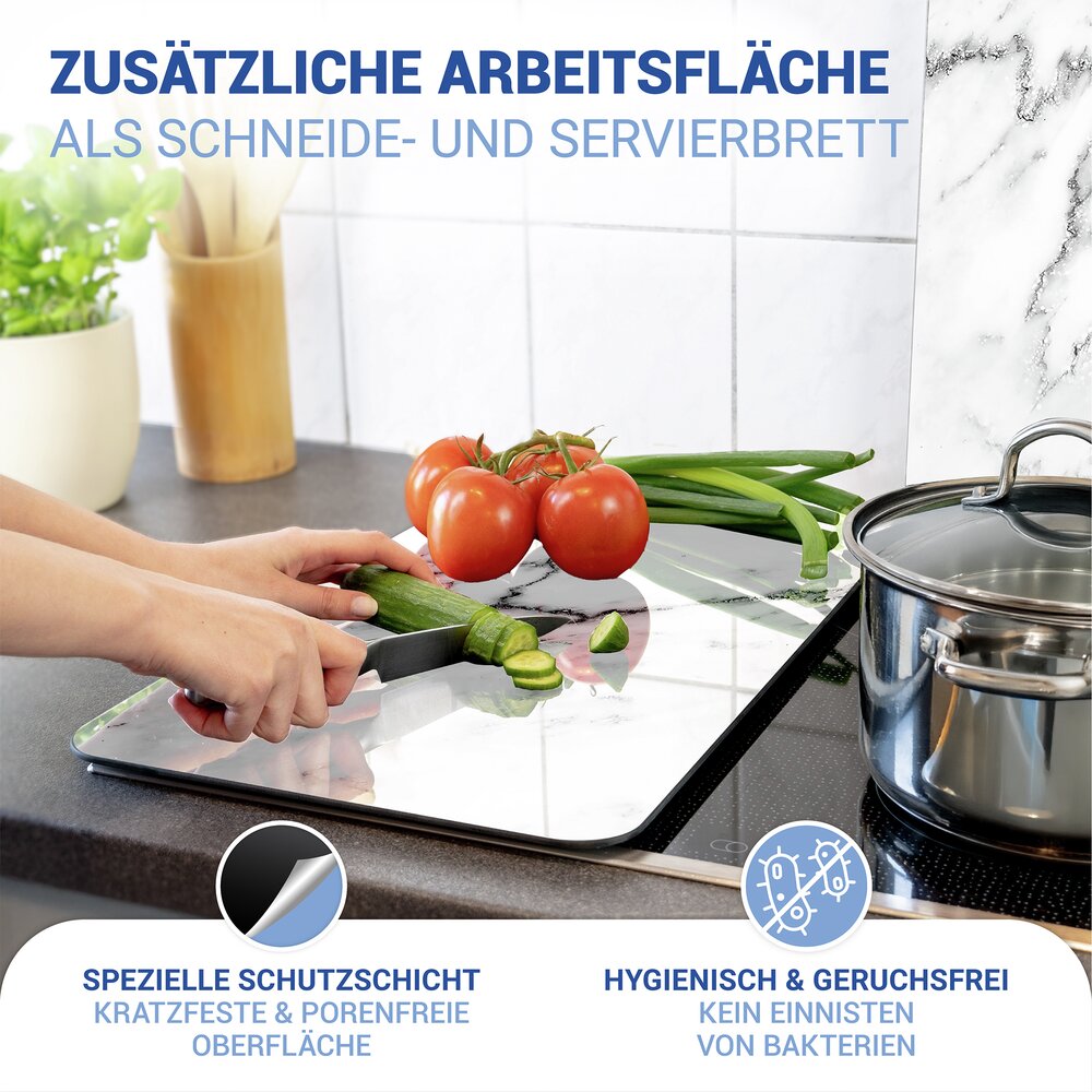 Herdabdeckplatte Universal Mod. Marmor, 2er Set  für alle Herdarten geeignet