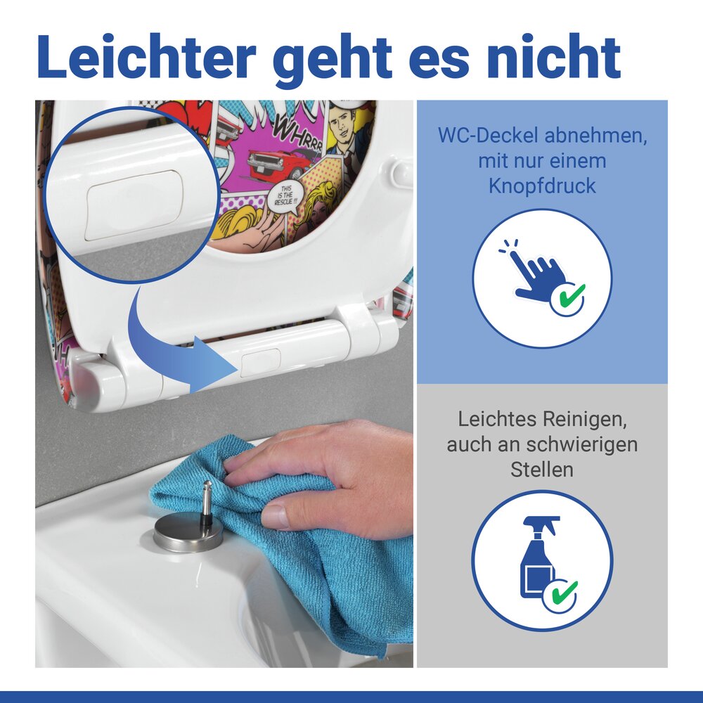 WC Sitz Mod. Pop-Art  Toilettendeckel mit Motiv und Absenkautomatik