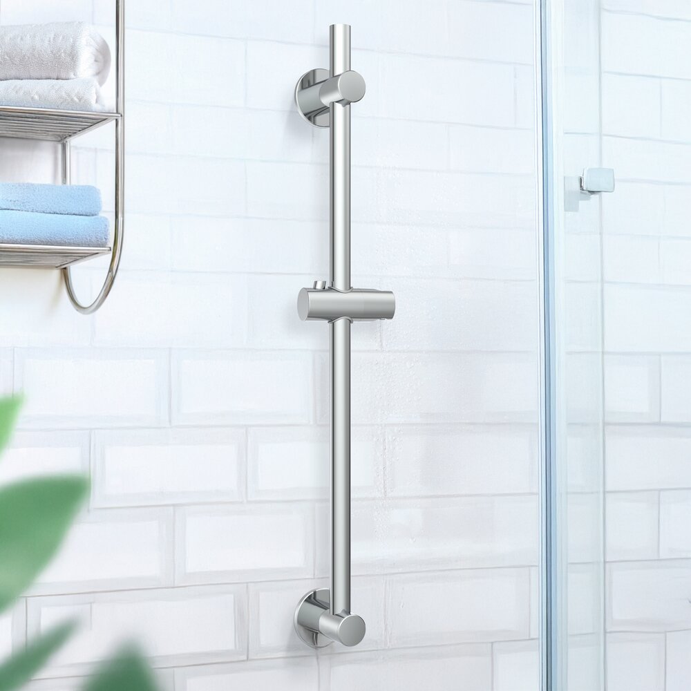 Barre de douche BOB, 70 cm, chromé, inox, Ø 22 mm, sans perçage  montage facile sans perçage