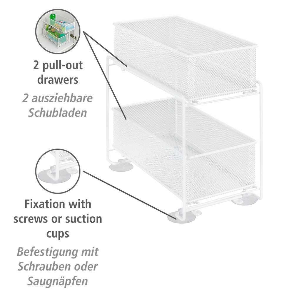 Schubladenregal Mod. Gioma Weiß  2 Etagen