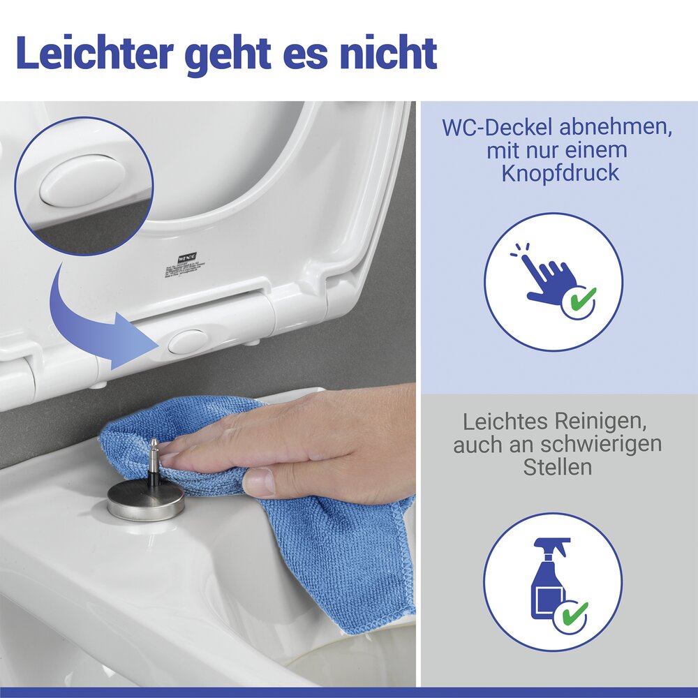 WC-Sitz Mod. Crevada DuroUnbreakable®, Weiß  100 % bruchsicher, mit Absenkautomatik