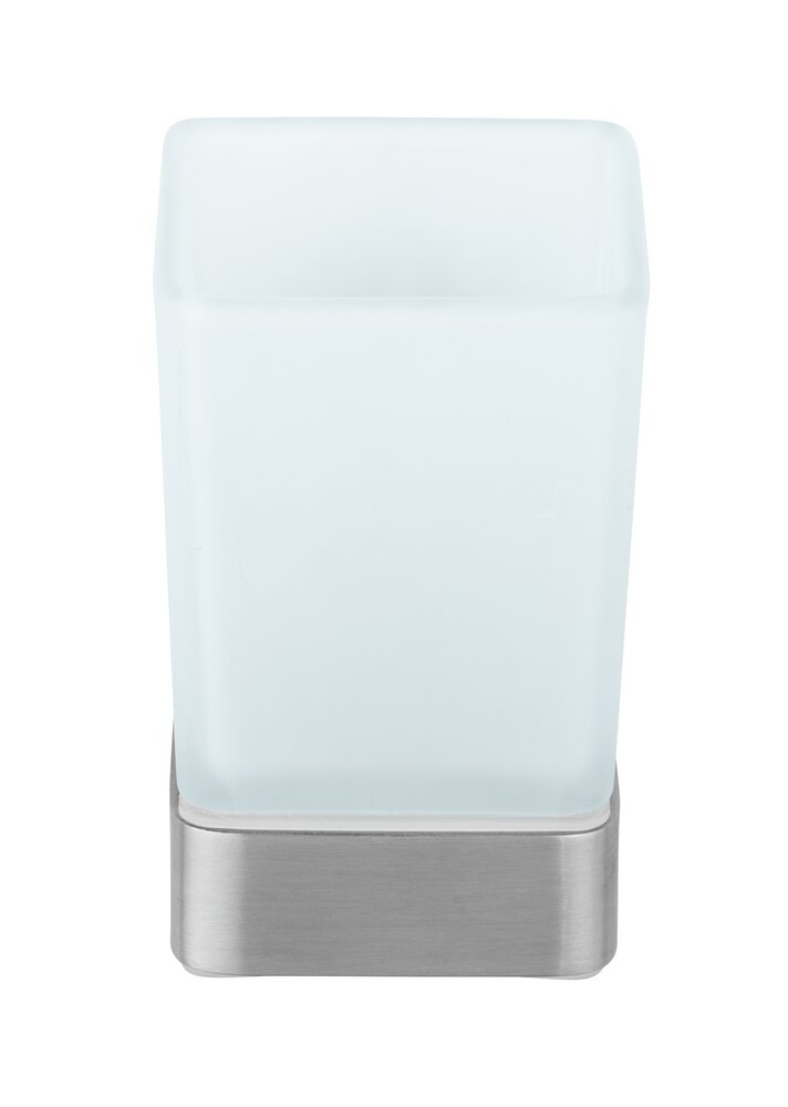 Turbo-Loc® Zahnputzbecher Mod. Genova Matt  Abnehmbarer Becher aus satiniertem Glas