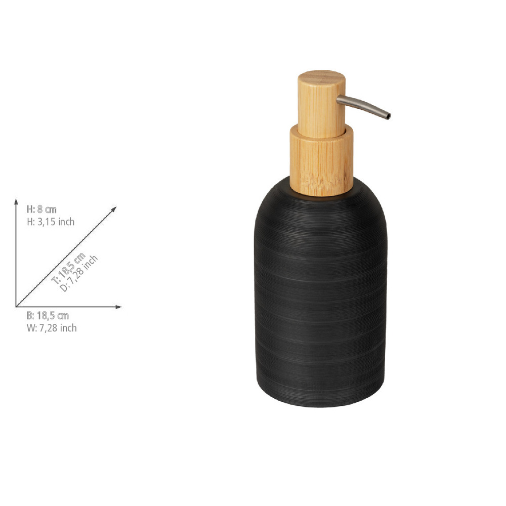 Bad-Accessoire Set Mod. Altavalle, schwarz, polyresin, bambus, 2-teilig  freistehend, füllmenge 250 ml