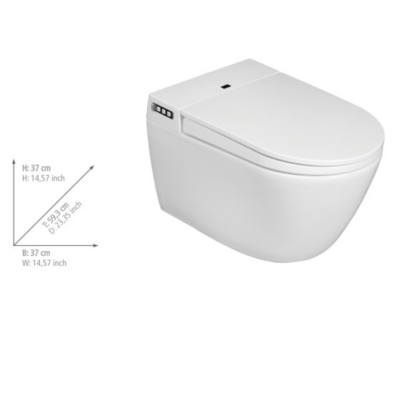 Smart Toilet  Toilettensitz mit randloser Keramik und vielen Funktionen