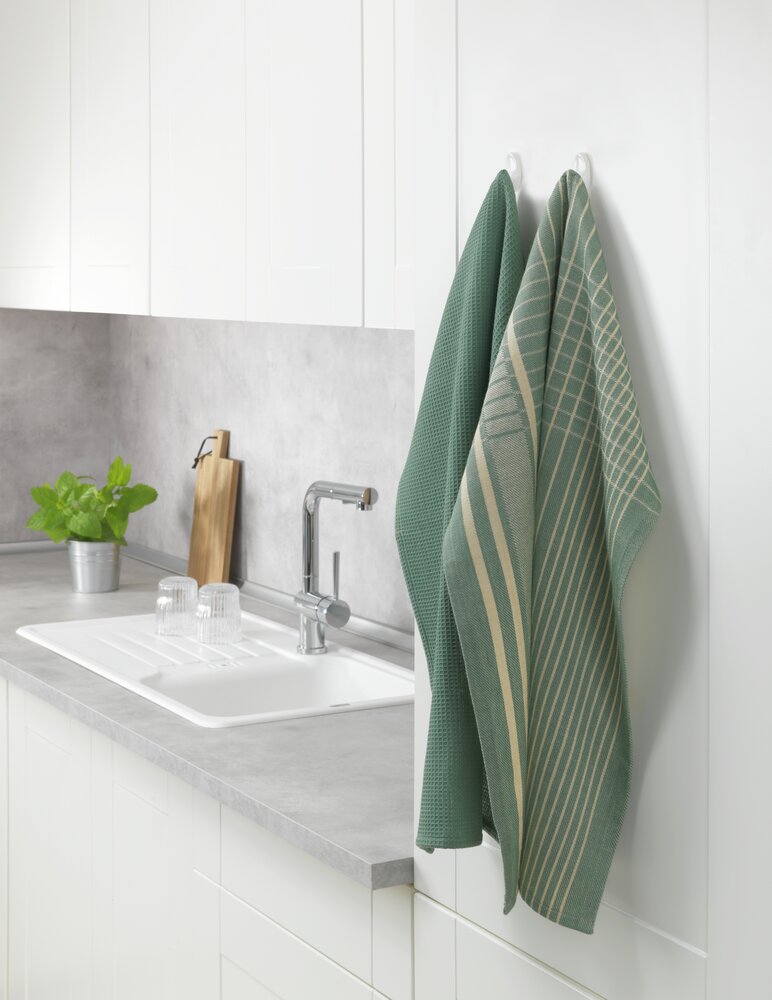 Geschirrtuch Mod. Tito, grün, Baumwolle, 45x65 cm, 2er Set  schnelltrocknend und saugstark