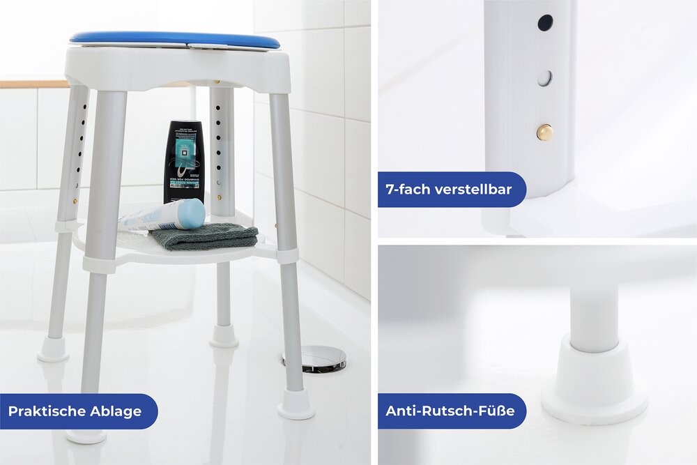 Dusch-Stuhl  Duschhocker mit praktischen Funktionen