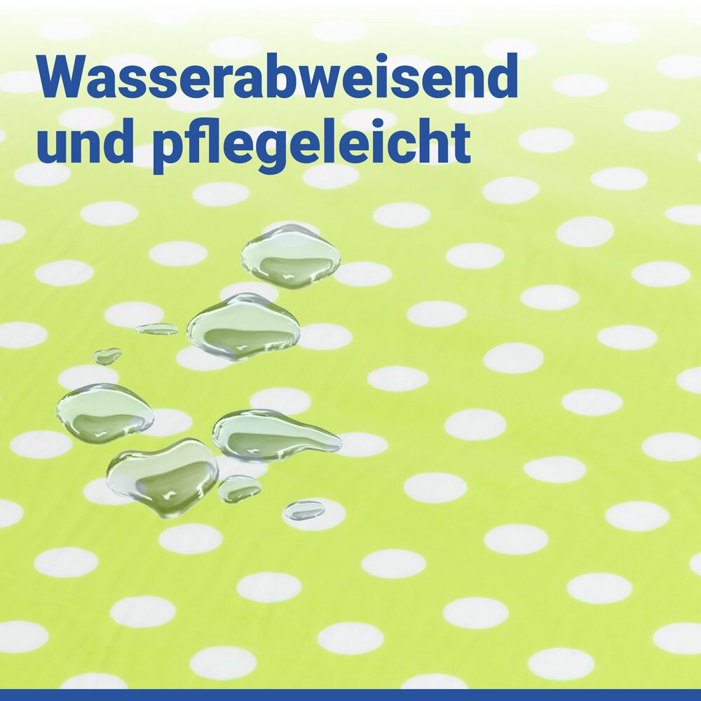 Spann-Tischdecke gepunktet, Grün, Ø 70 - 86 cm  für Garten und Outdoor-Bereich