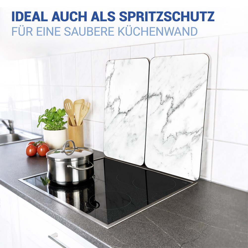Herdabdeckplatte Universal Mod. Marmor, 2er Set  für alle Herdarten geeignet
