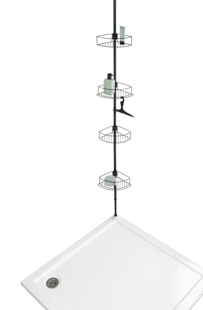 Dolcedo roestvrijstalen telescopische hoekplank, mat zwart
