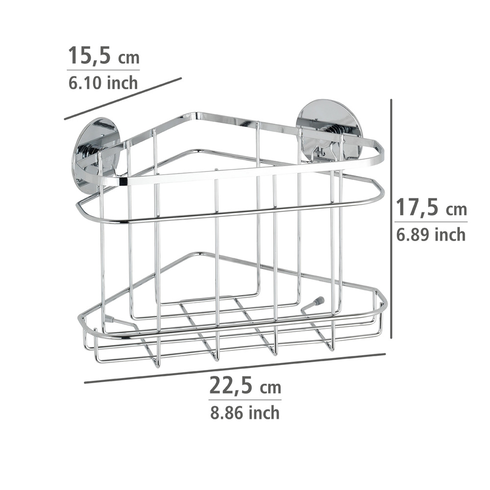 Turbo-Loc® Edelstahl Eckablage  rostfrei, Befestigen ohne bohren