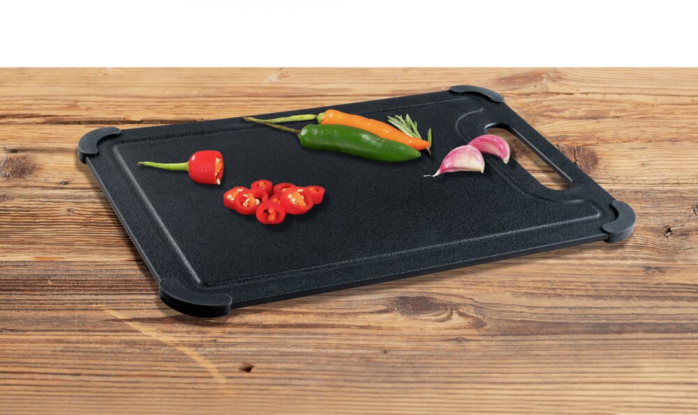 Snijplank Mod. Peet, set van 2, zwart, gerecycled kunststof, 30x20,5x0,8 cm