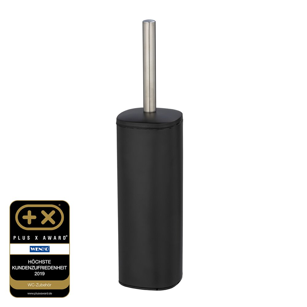 Brosse WC fermée, Acier, Noir, Alassio  en Acier Noir