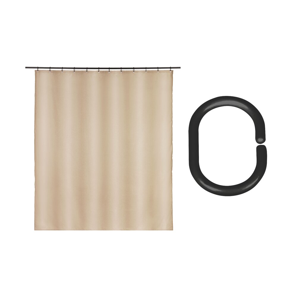 Duschvorhang Mod. MAYOUR Beige  inkl. Duschvorhangringe