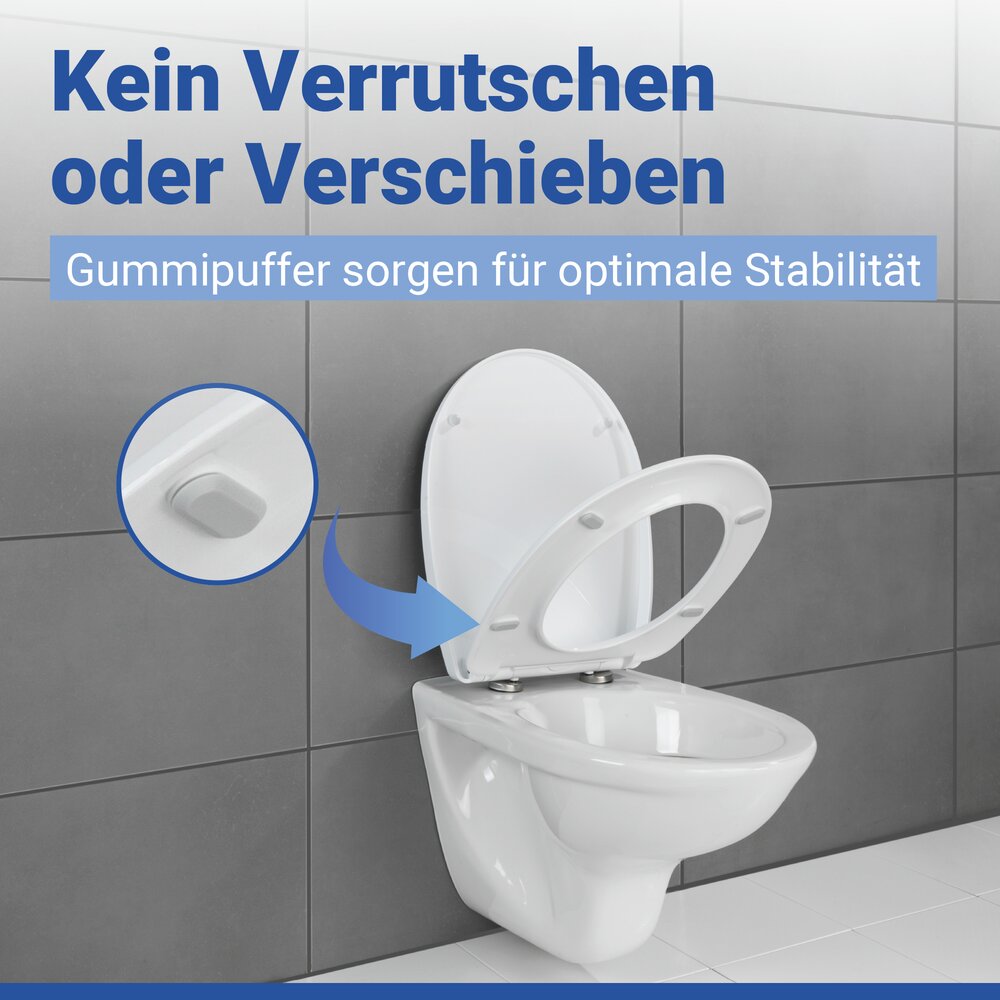 Weißer Toilettensitz Mod. Tavola mit Absenkautomatik in Duroplast  Weißer Toilettensitz Tavola mit Absenkautomatik in Duroplast