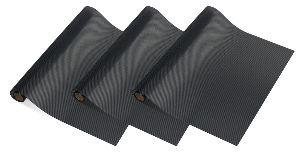 Anti-Rutsch-Matte 150x50 cm, schwarz, 3er Set, EVA-Kunststoff  rutschhemmend und zuschneidbar