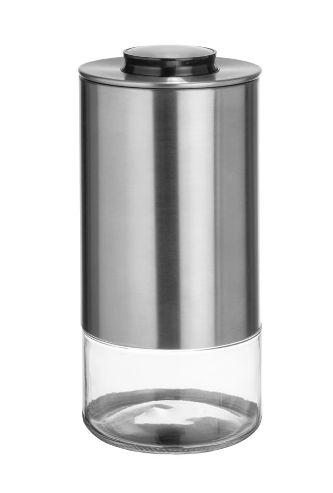 Aufbewahrungsdose Mod. ENOLA, 0,98L, glas, edelstahl, transparent/silber/schwarz  dicht verschließbar, ideal für Küche