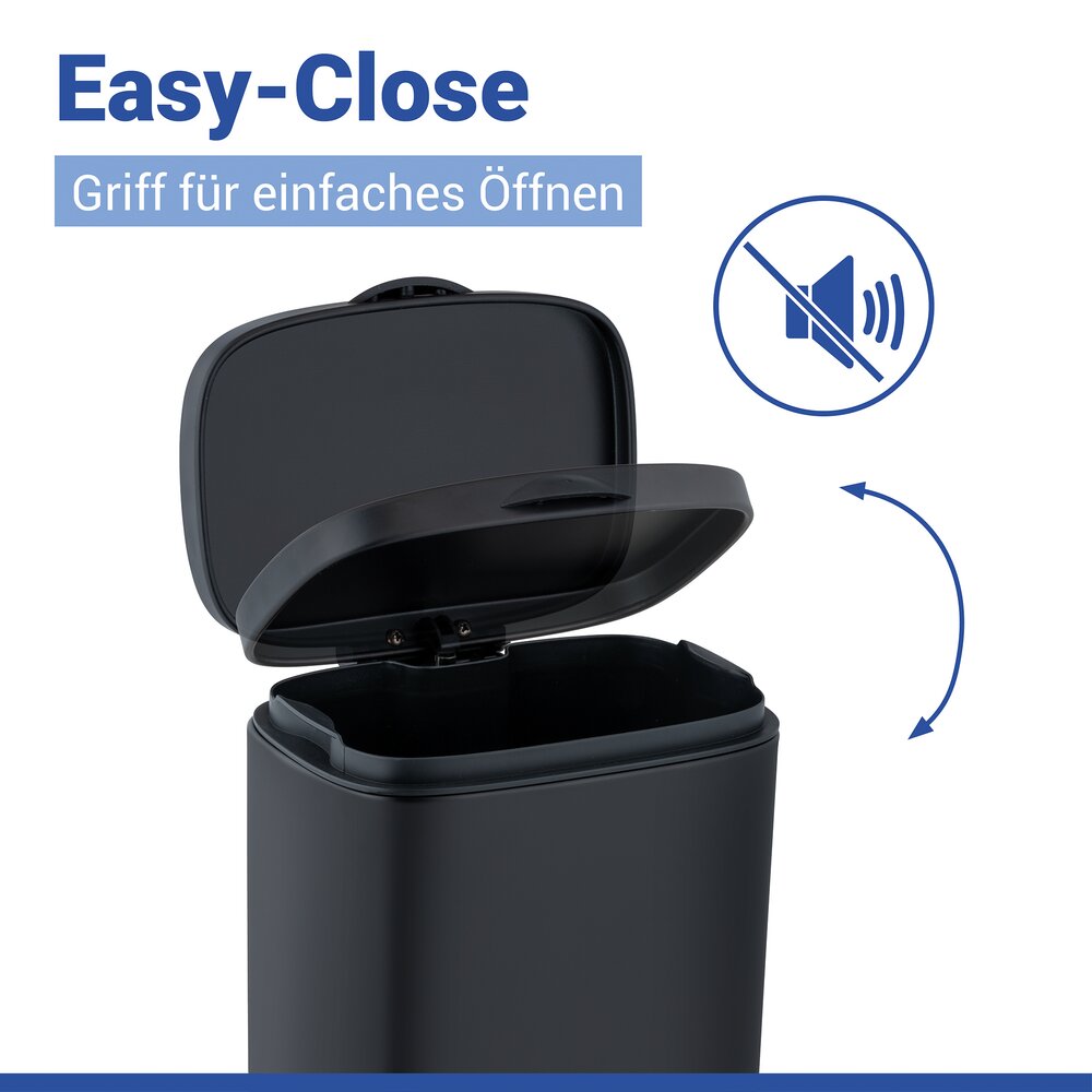 Wandcosmetica-afvalbak mod. Sare zwart 3 l