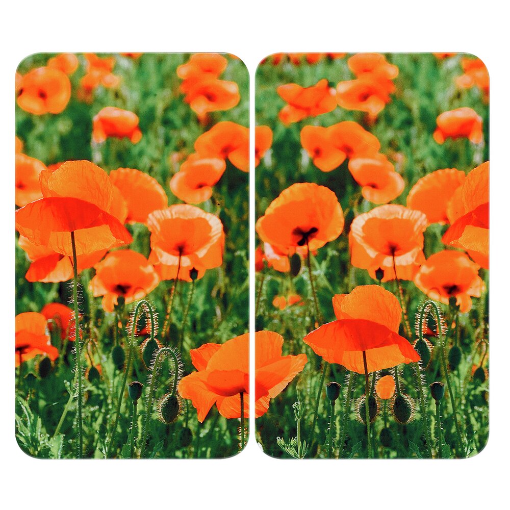 Herdabdeckplatte Universal Mod. Mohnfeld, 2er Set  für alle Herdarten geeignet