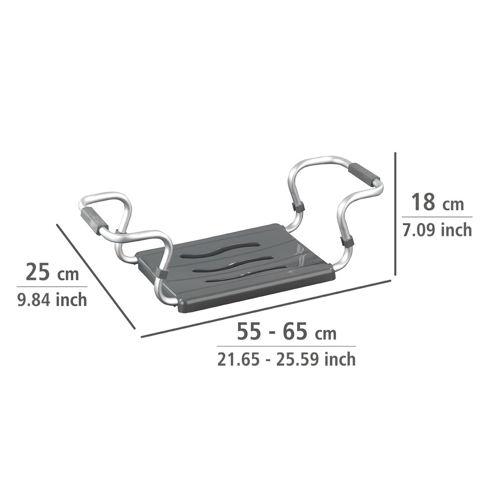 Badewannensitz Mod. Secura Silber  ausziehbar, 120 kg Tragkraft