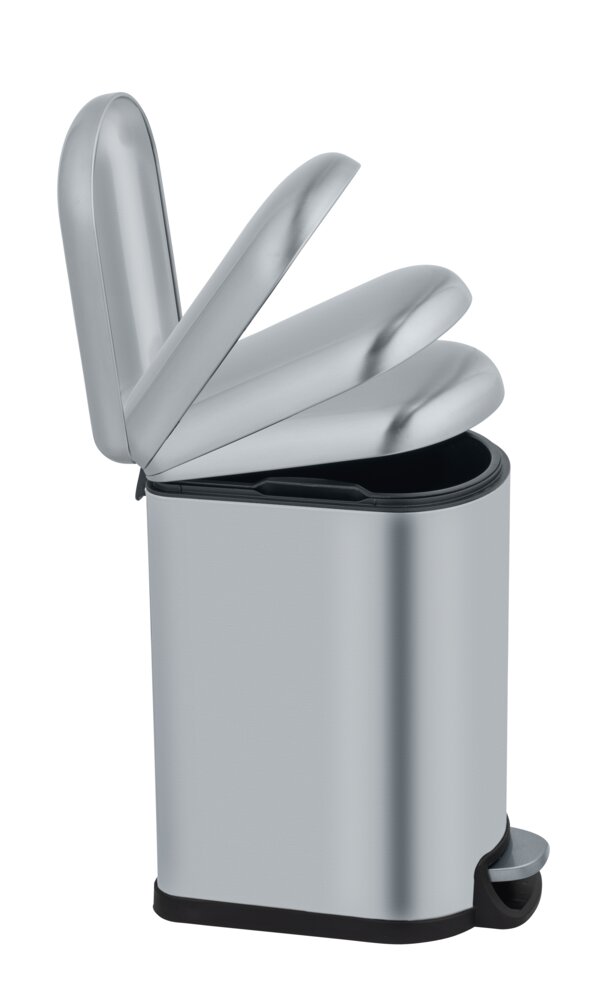 Poubelle à pédale Mod. Lara, 10L, argent, inox, 31x39x18 cm  fermeture silencieuse easy-close