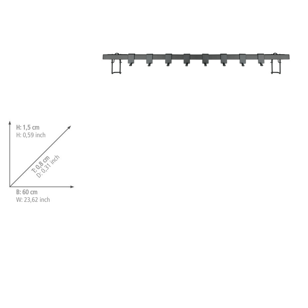 Hakenleiste Mod. Gala mit 8 Haken  60 cm