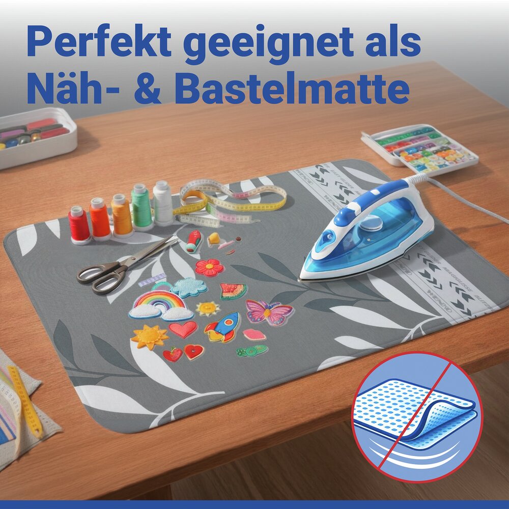 Bügeldecke Mod. Premium Blitzbügler, 130 x 65 cm  Hitzereflexion & Gleitzone, bis zu 75 % Zeitersparnis