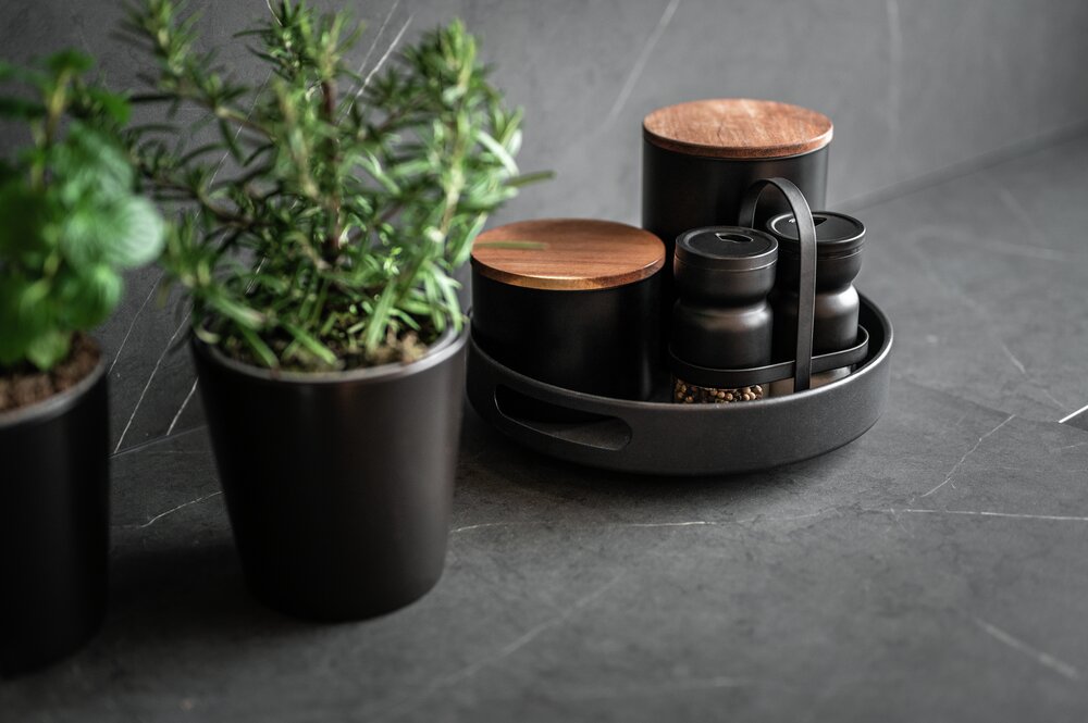 Drehteller Mod. Susie, Schwarz  360° drehbar, für Gewürze & Saucen