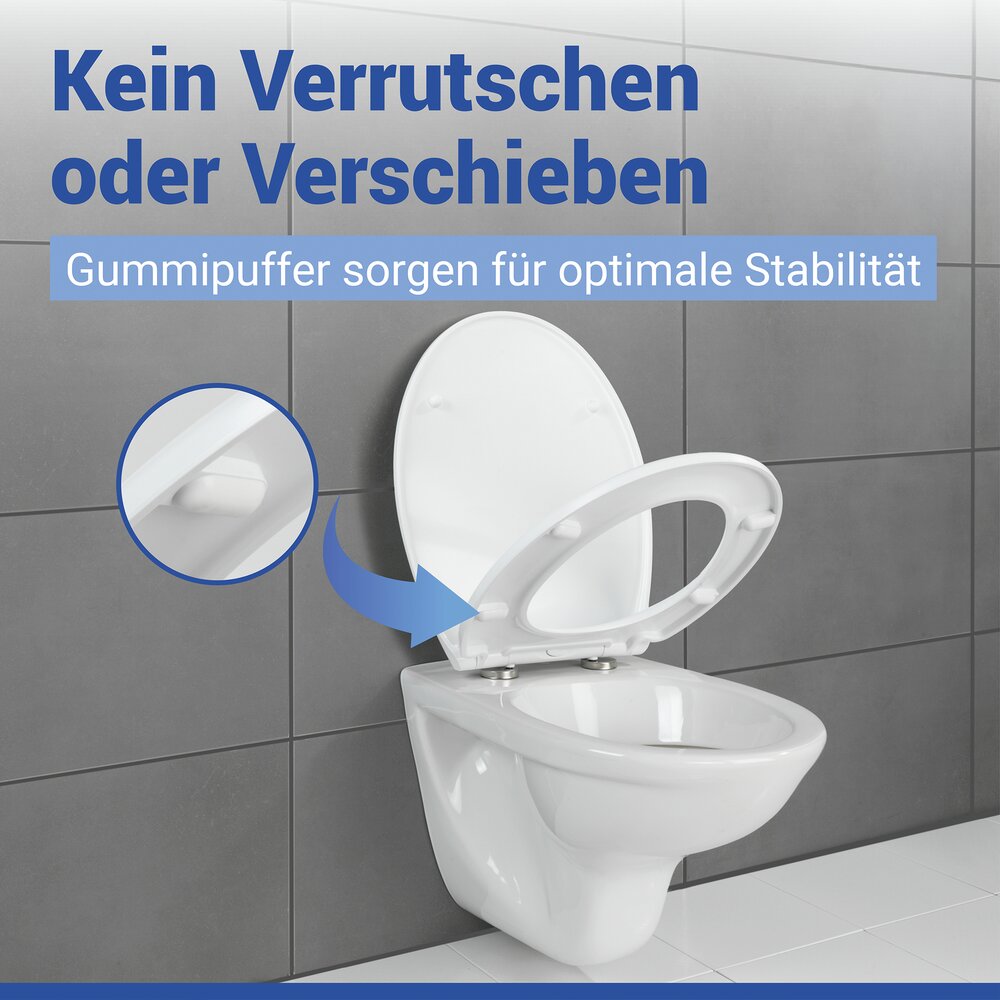 Abattant de WC Mod. Gatteo DuroUnbreakable®, blanc  100 % incassable, avec frein de chute