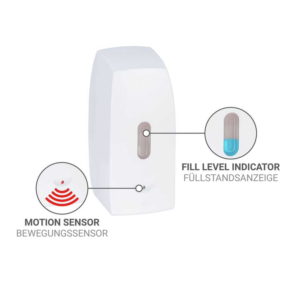 Seifenspender Mod. Tirano, weiß, Kunststoff, 0.5L, 10x20.5x9.5 cm  mit Infrarot-Sensor, tropffrei