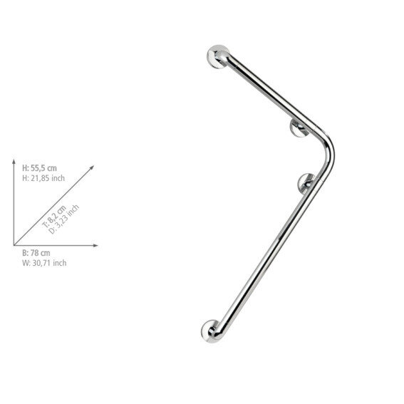 Wandhaltegriff Mod. Secura 78 x 55,5 cm Chrom