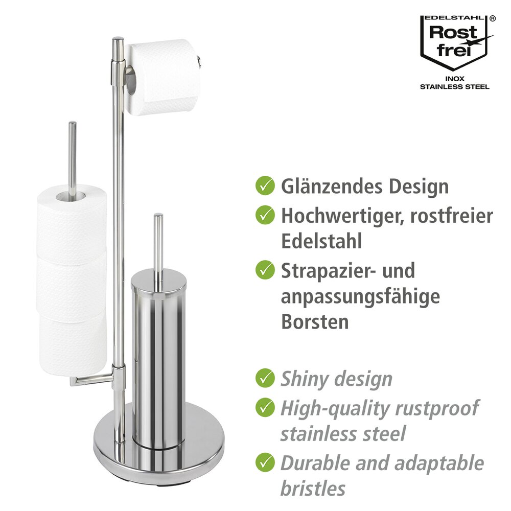 Combiné WC 3en1, Brosse WC et dérouleur papier toilette, réserve papier toilette, Universalo Neo  support de papier toilette intégré