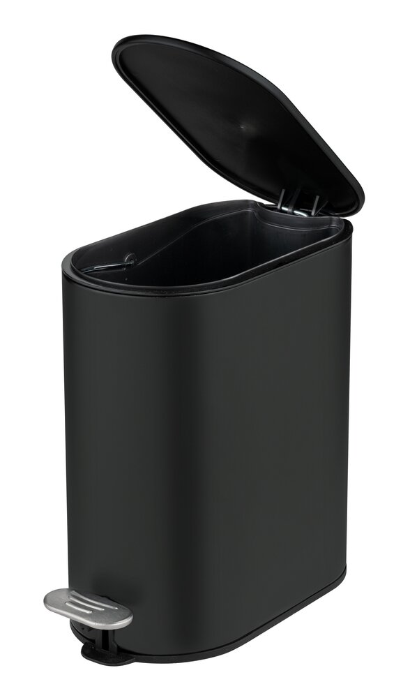 Pedaalemmer Mod. Collungo, 5L, zwart, metaal, 14x28.5x29.5 cm